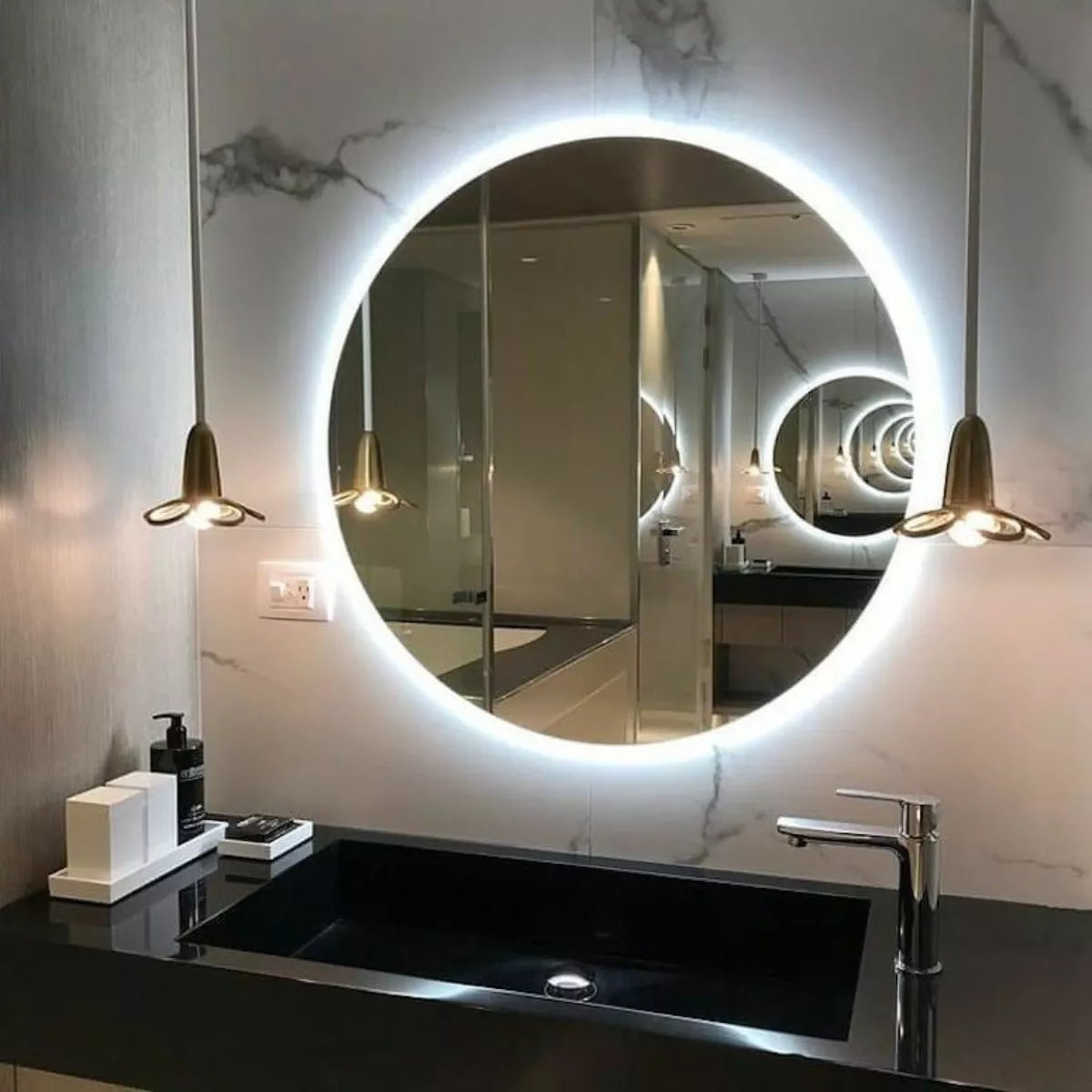 Maquiagem Espelho Redondo De Ouro Simples Rodada Mesa De Ouro Espelho De  Vaidade Quarto Banheiro Estúdio De Fotografia Espelhos De $139,06
